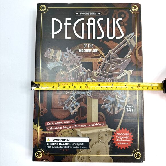 NEW Wooden Automata Music Box Pegasus Of The Machine Age Steampunk Mechanical - Picture 6 of 6